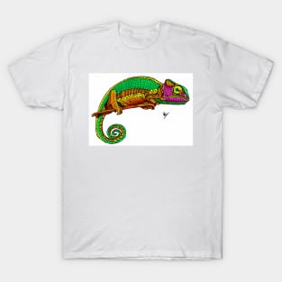 Chameleon Reptile colorful cheerful author T-Shirt